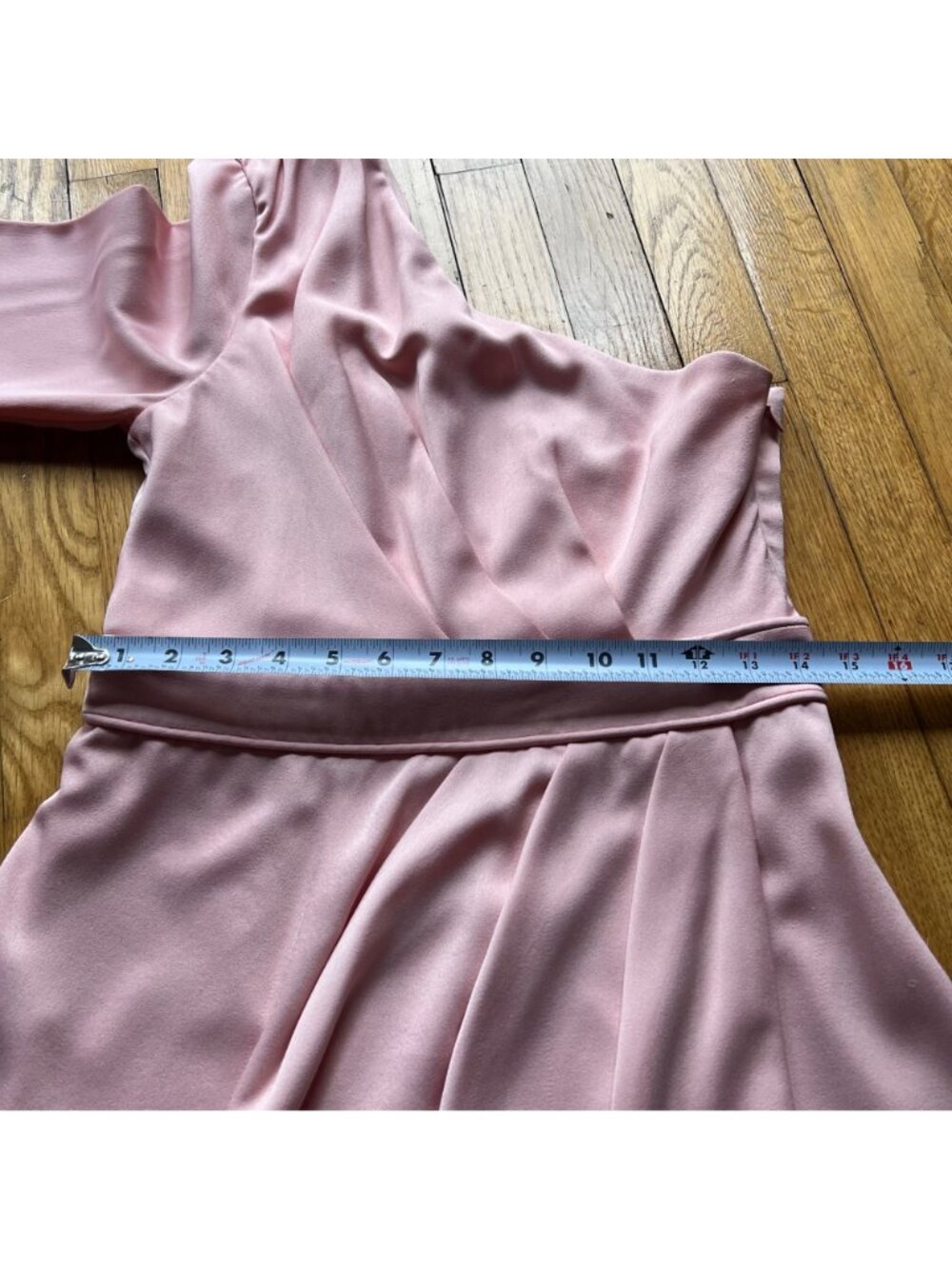 NBD x Revolve Size M Ballet Pink Elijah One Shoulder Pleated Mini Party Dress - Picture 11 of 16